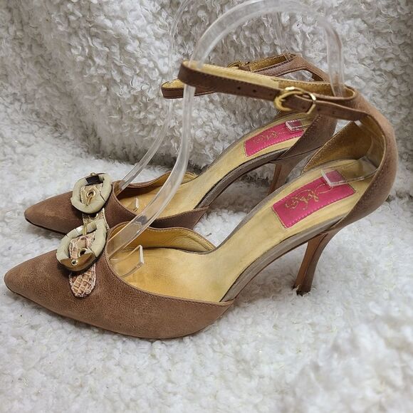 MS‎ Pointed Toe Ankle Strap Heels Sz 9 - Picture 7 of 9